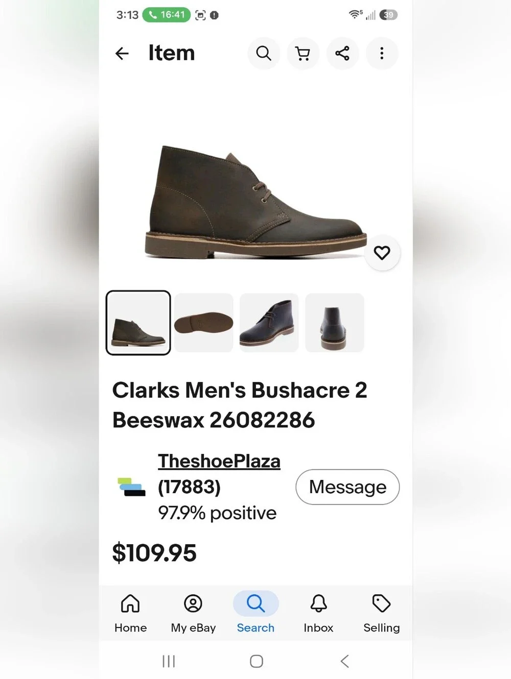 Clarks‎ Men's Brown Oil Rubbed (Bees wax) Leather Chukka Boot